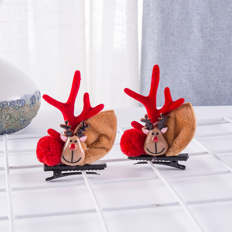 Kerstmis Nieuw gewei pluche haarspelden