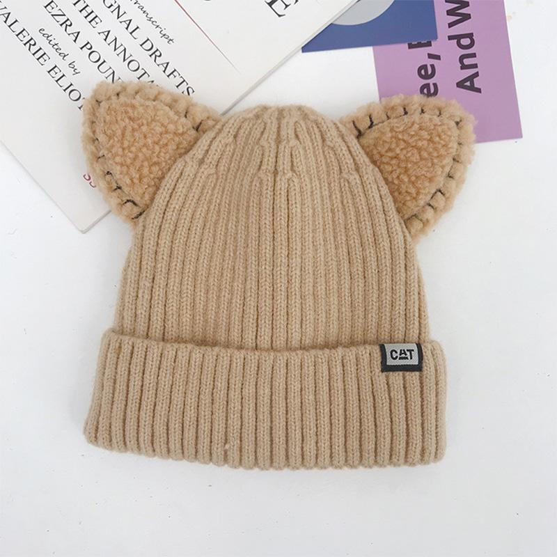 Winter gebreide muts met kattenoren