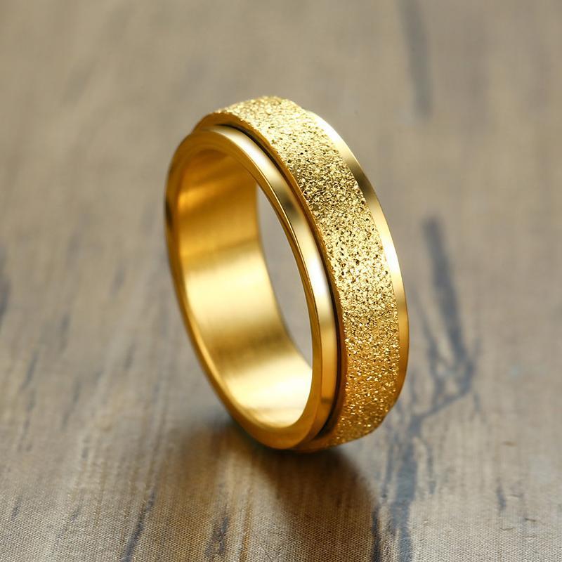 Gezandstraalde Draaiende Fidget Ring
