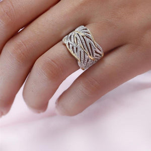 Zirkoon-gedraaide gelaagde tweekleurige ring