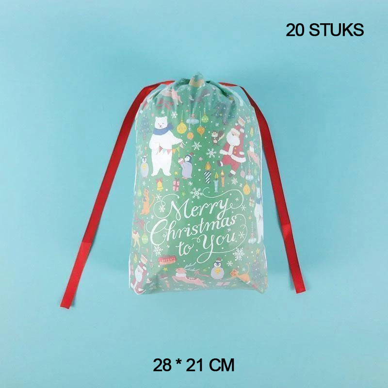 Kerstcadeautassen met trekkoord