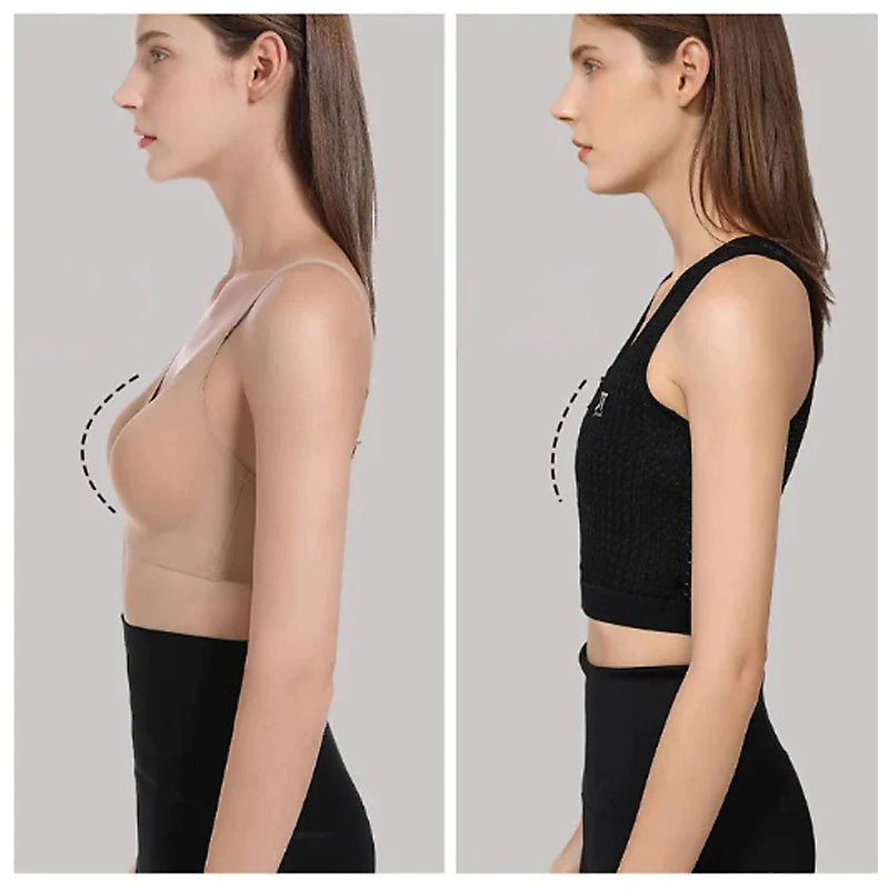 Dunne bustier-tanktop met ritssluiting aan de voorkant