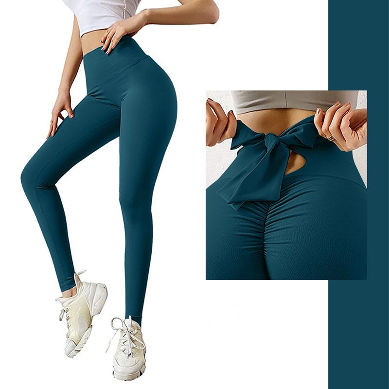 Perzik bil strik yoga broek