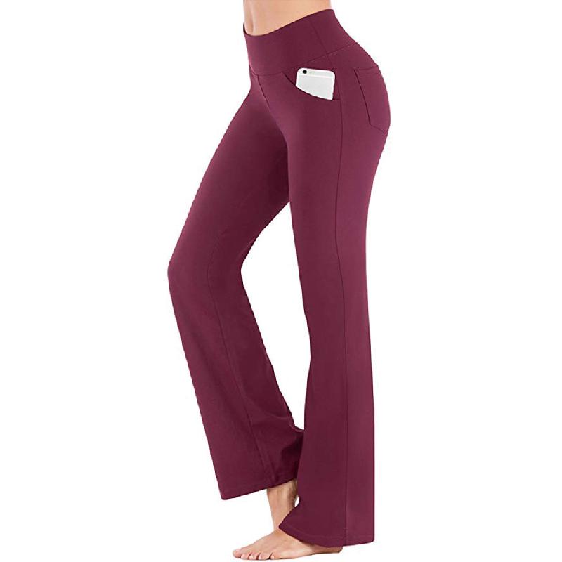 Yoga broeken met hoge taille en uitlopende pijpen voor dames
