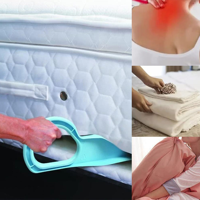 Handig hulpmiddel voor het maken van bedden en het optillen van matrassen