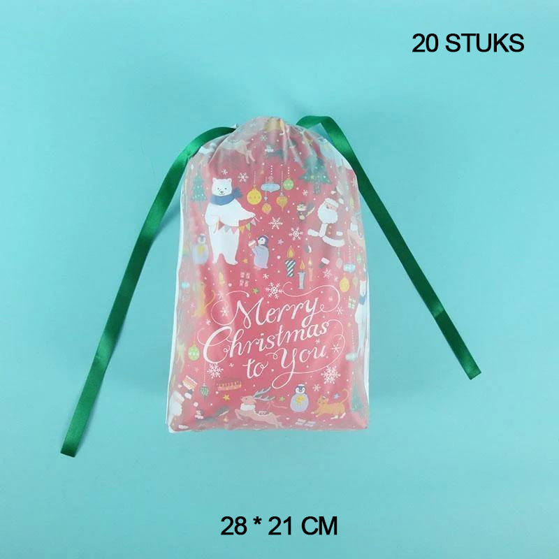 Kerstcadeautassen met trekkoord