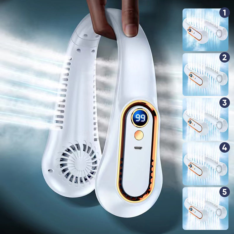 Nekventilator Oplaadbare USB-koelventilator 5 snelheden instelbaar