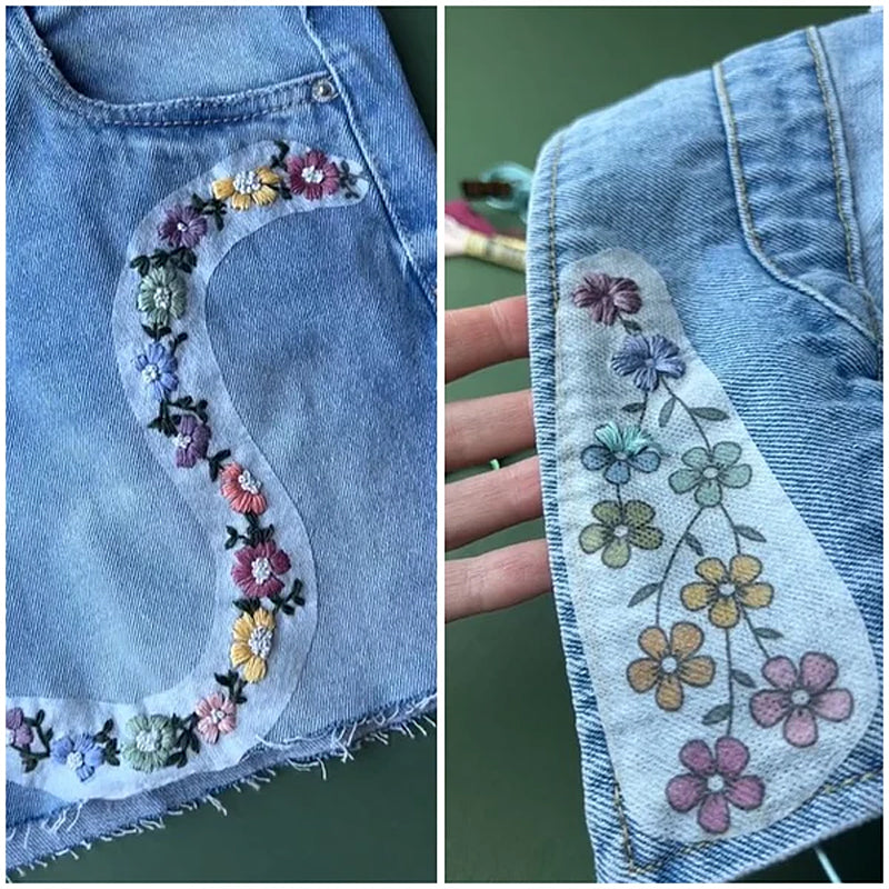 Geborduurde papierset