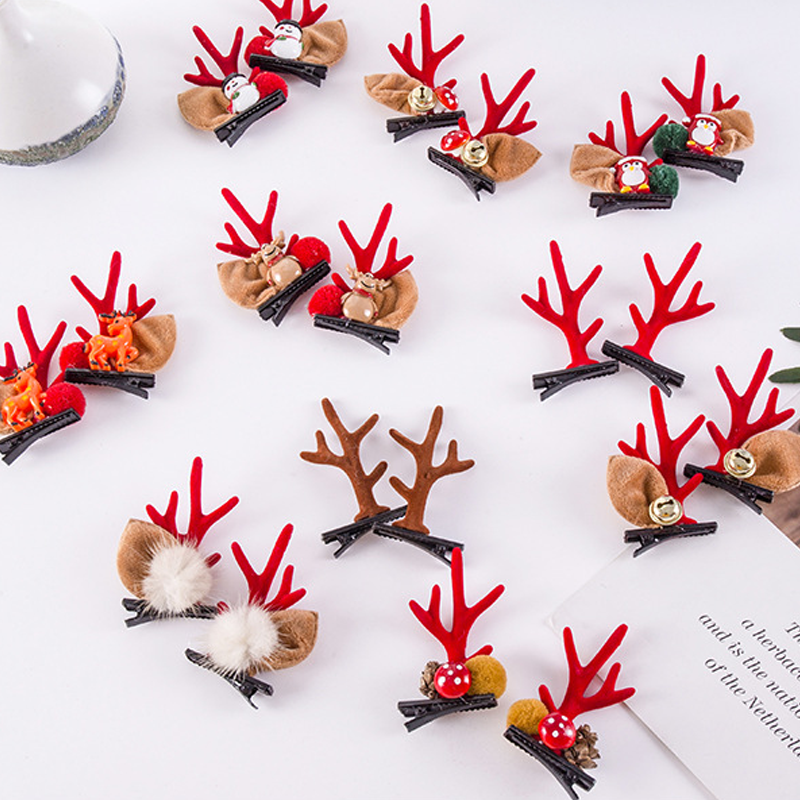 Kerstmis Nieuw gewei pluche haarspelden