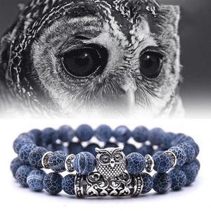 Uil Charm Natuursteen Armband