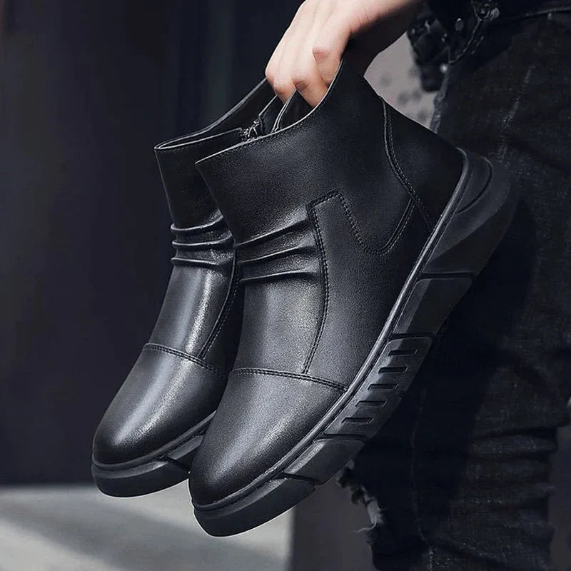 High-top leren Martin-laarzen in Britse stijl voor heren