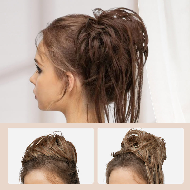 Rommelige knot haarstukjes