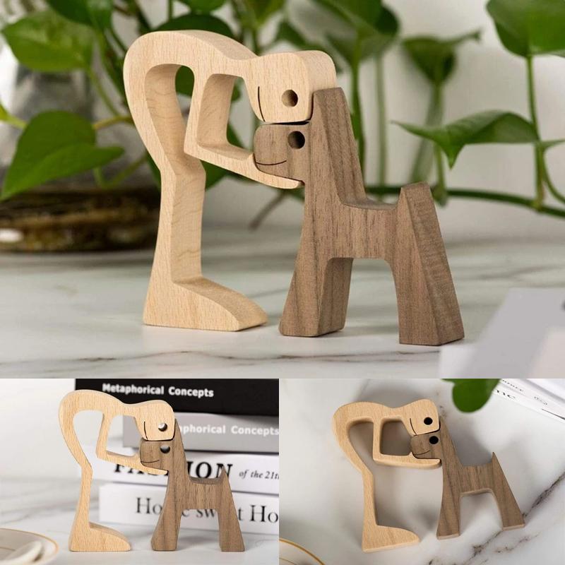Dierenliefhebber - Tafelornamenten met houten sculptuur