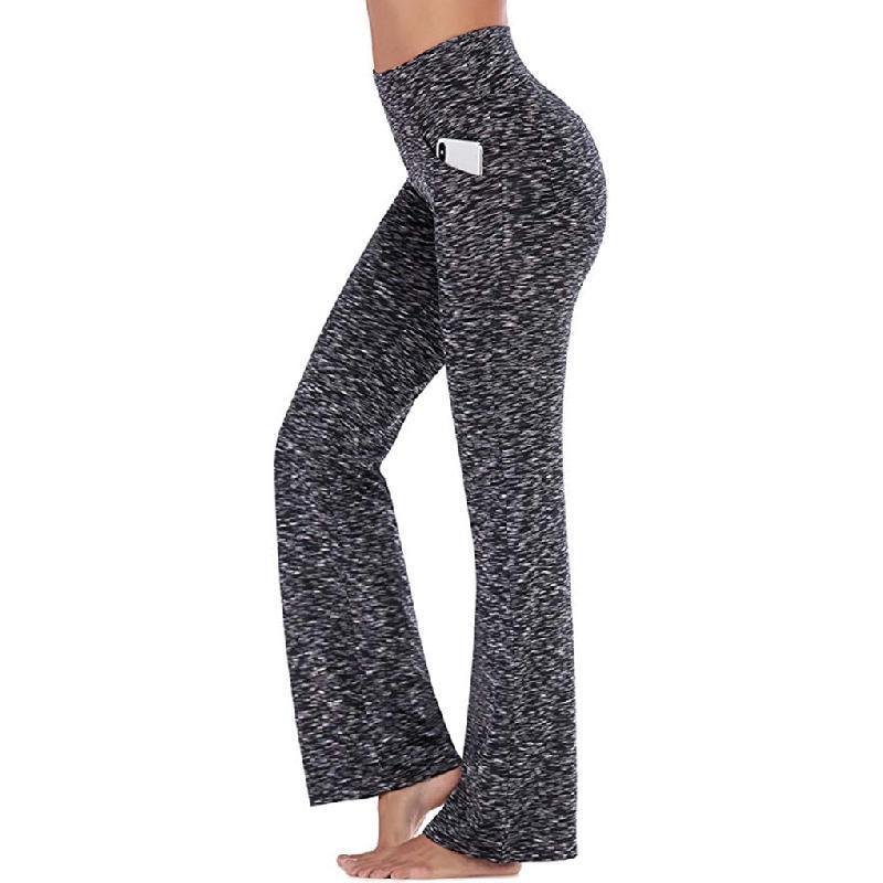 Yoga broeken met hoge taille en uitlopende pijpen voor dames