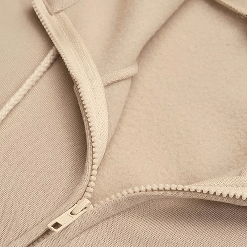 Lange hoodie van fleece met rits en capuchon