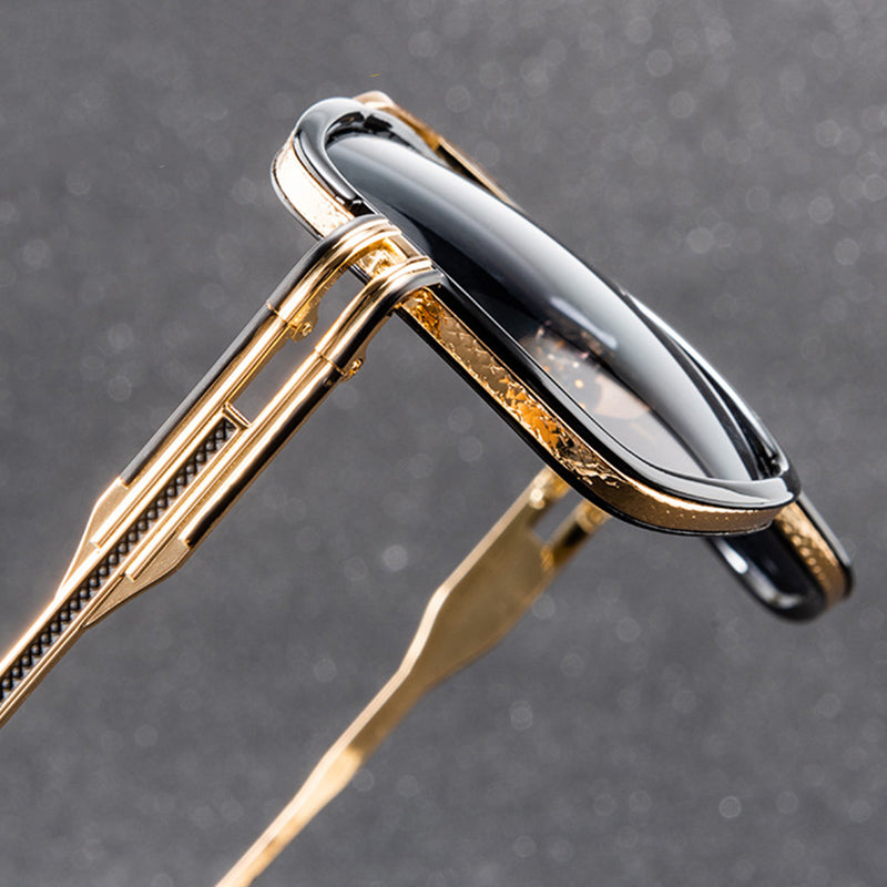 Vintage metalen zonnebril met groot montuur