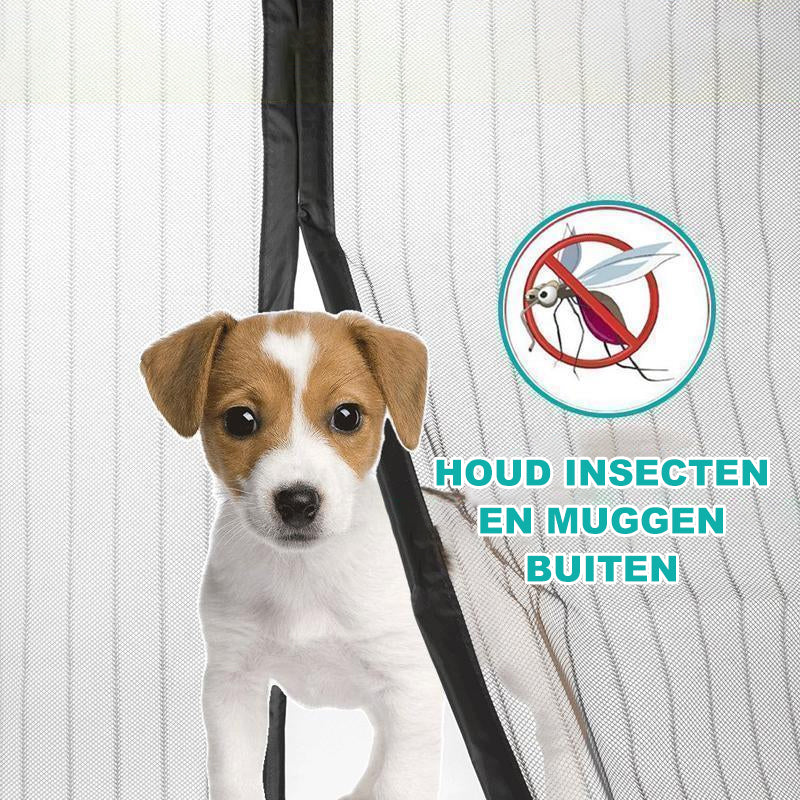 Magnetische hordeur met full-frame klittenband