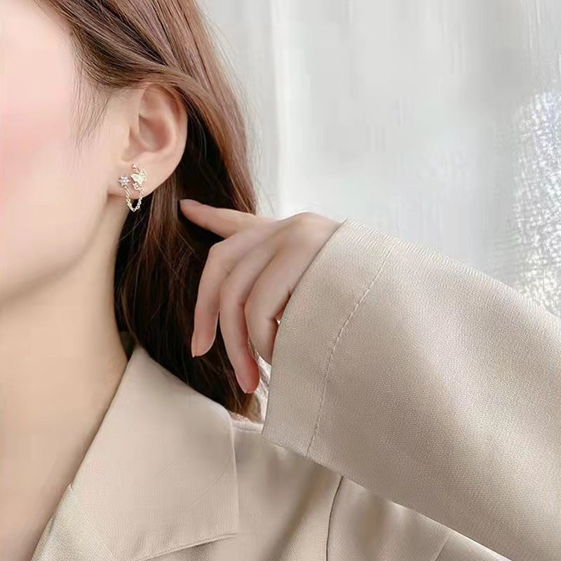 Mysterie paarse opaal ketting oorbel