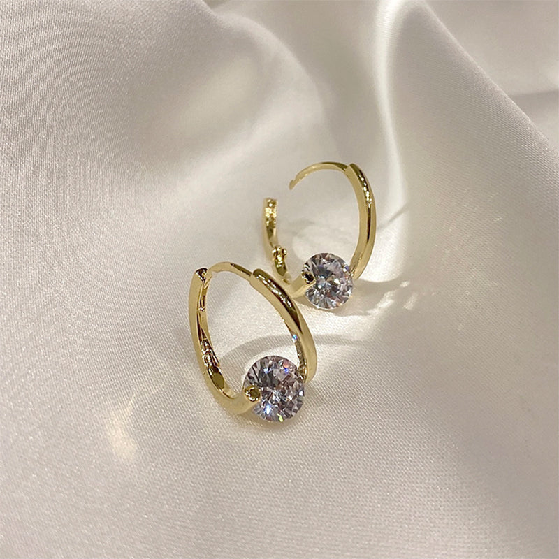 Ronde oorknopjes met diamant