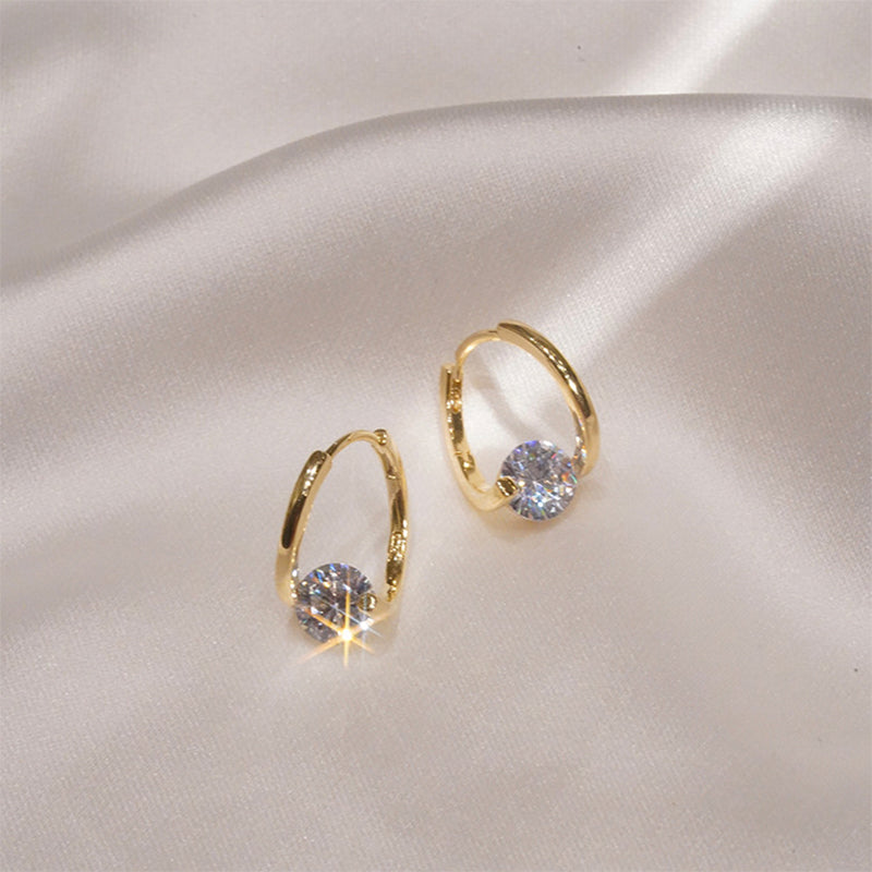 Ronde oorknopjes met diamant