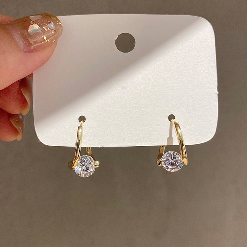 Ronde oorknopjes met diamant