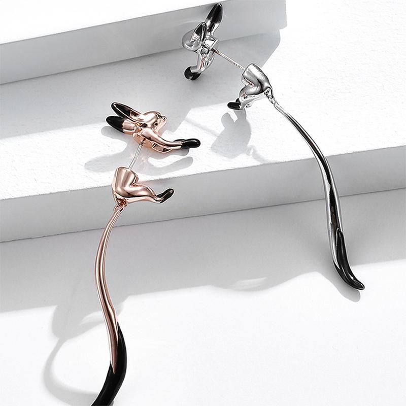 Fijne lange vos oorbellen