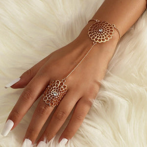 Uitgesneden Bloem Dream Catcher Armband Ring