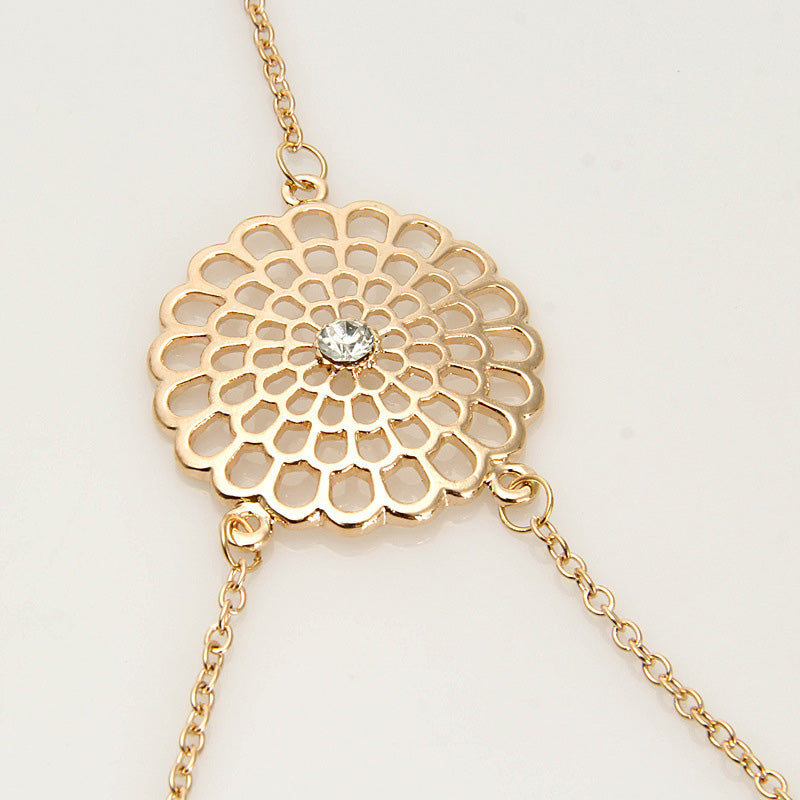 Uitgesneden Bloem Dream Catcher Armband Ring