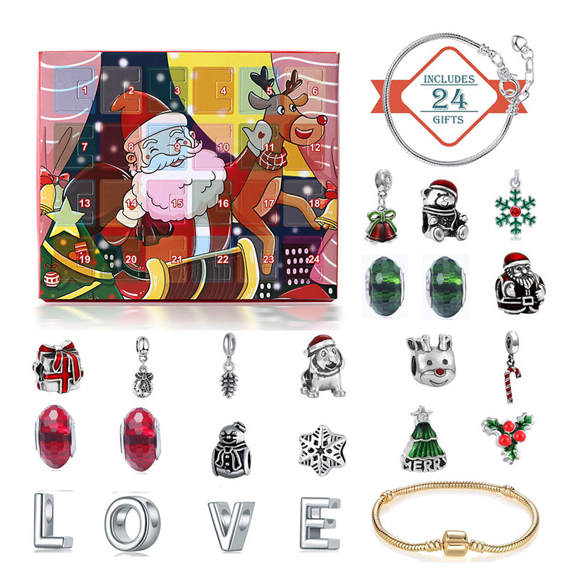 24 dagen countdown kalender DIY kralen blinde doos kerst armband cadeau