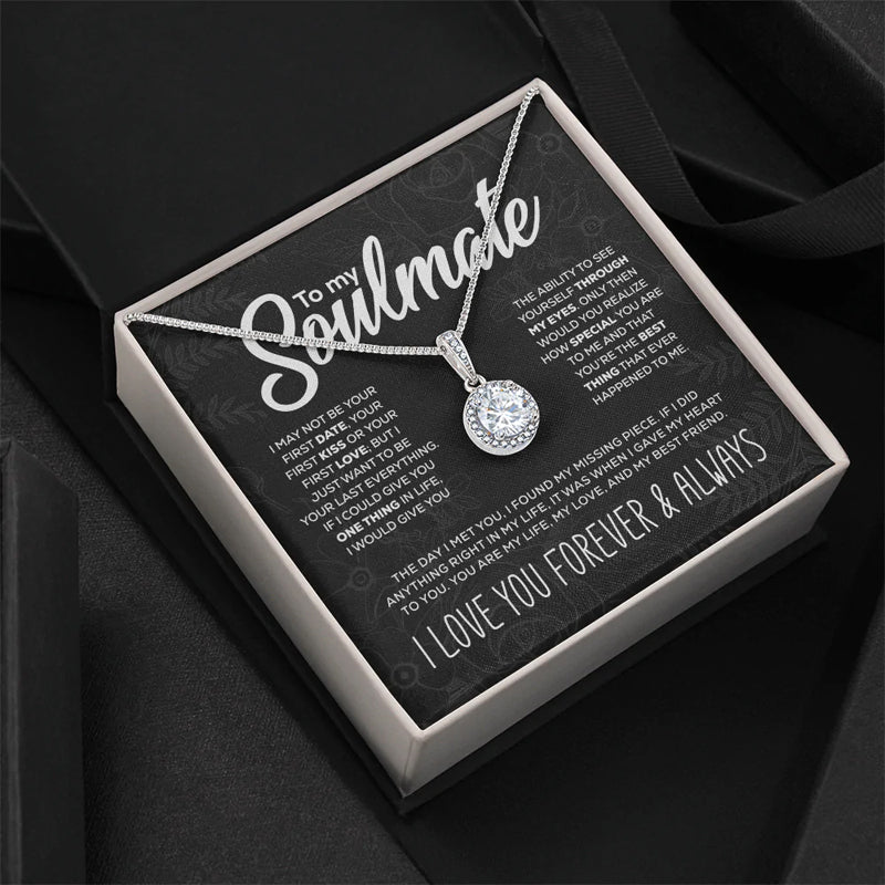 To My Soulmate sprankelende ronde ketting gemaakt