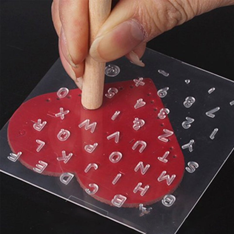 Leer Plastic Embossing Stempel Pons Set