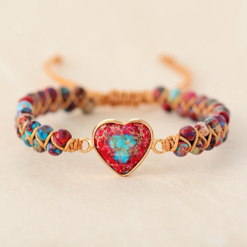 Hartstochtelijk hart jasper armband