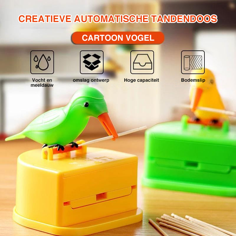 Creatieve automatische tandenstokerdoos Cartoon Vogel