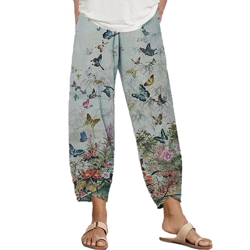trainingsbroek met vlinderprint