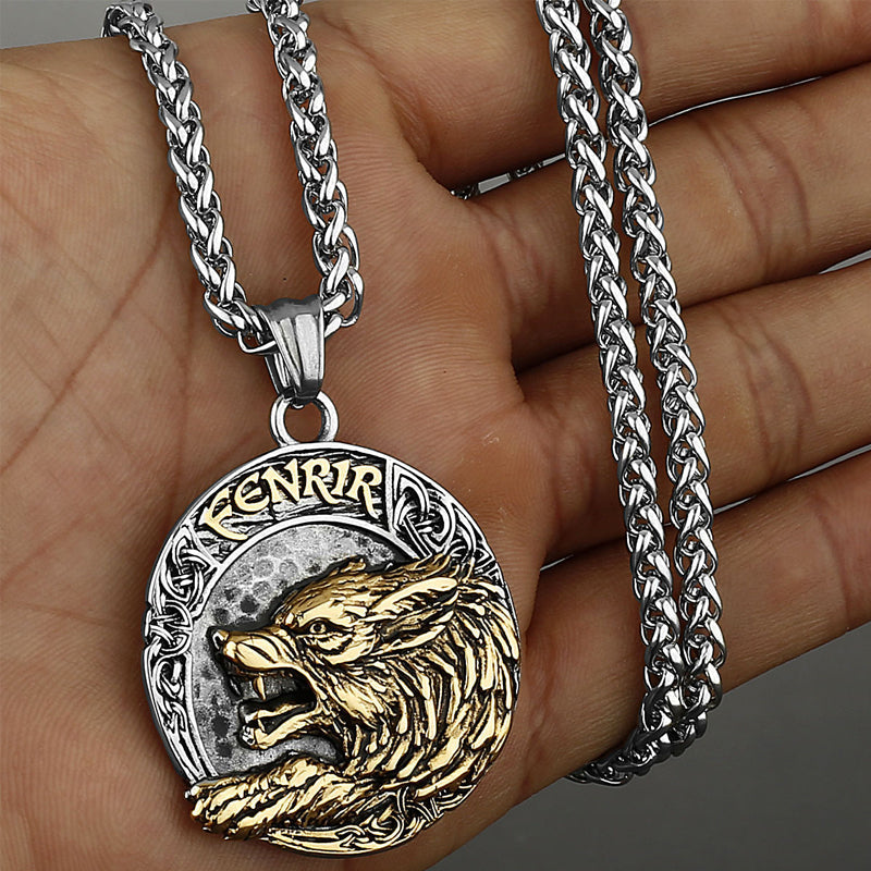 Roestvrijstalen Viking Wolf Fenrir-ketting