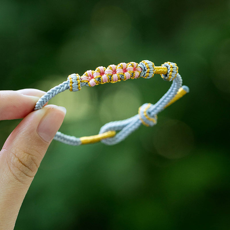 Perzik bloesem knoop armband