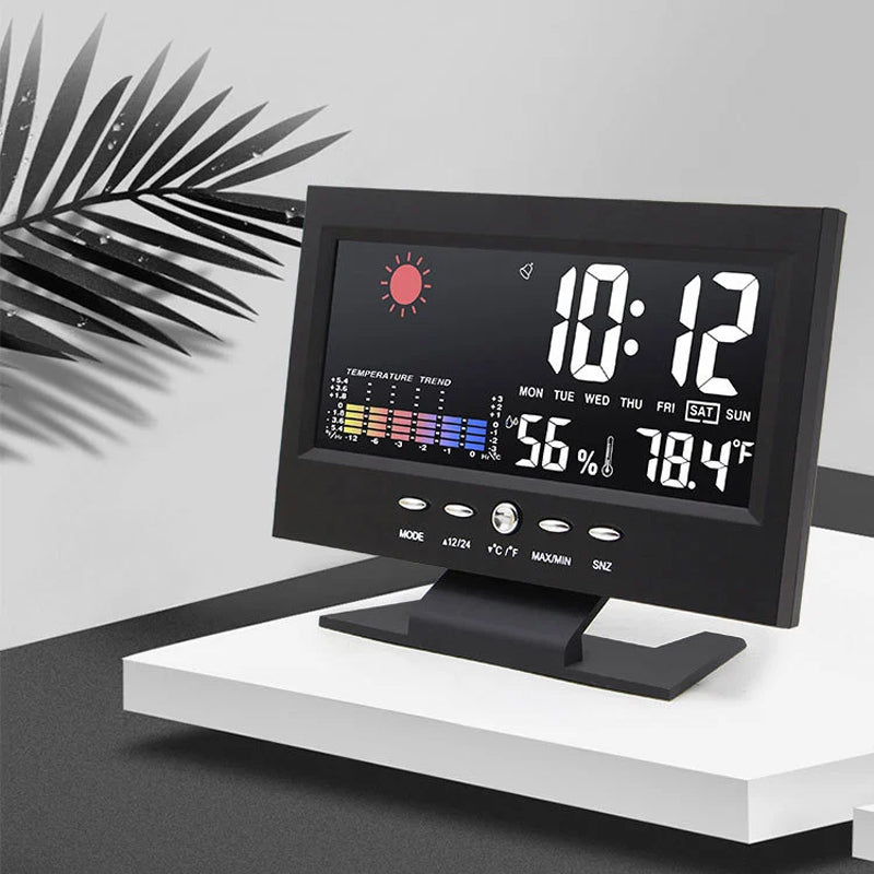 Digitale LED-temperatuur-vochtigheidsmonitor Wekker