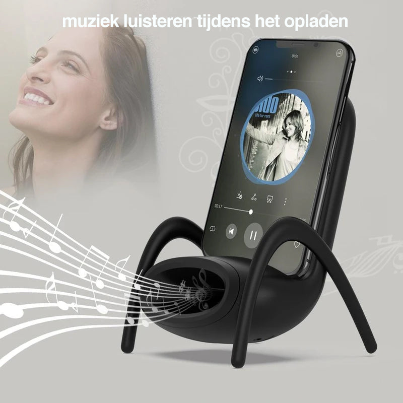Draagbare mini-stoel draadloze oplader voor alle telefoons