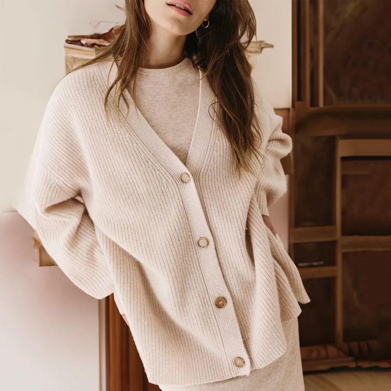 Casual Solid Color Sweaters Cardigan