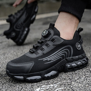 Beschermende veiligheidssneakers met stalen neus en draaigesp