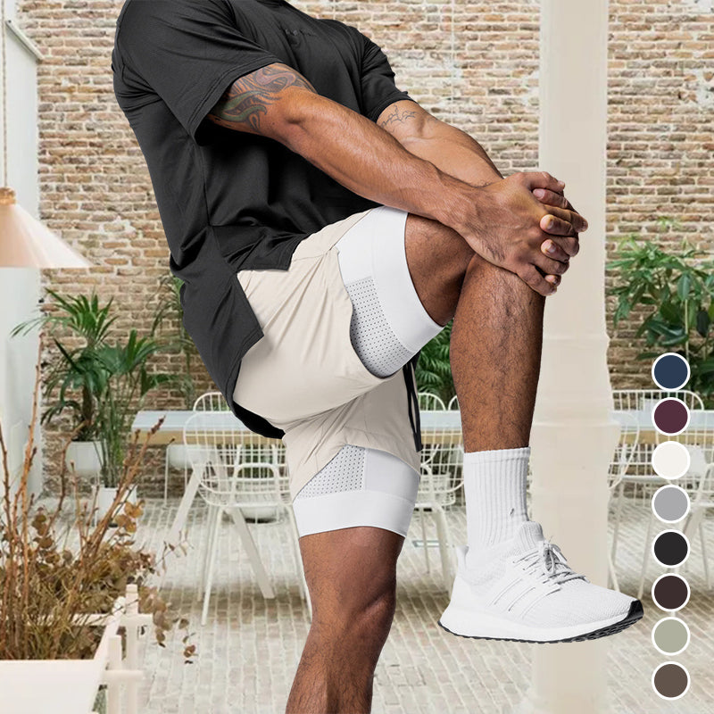 Heren 2 in 1 hardloopshort