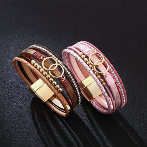 Laag lederen armband