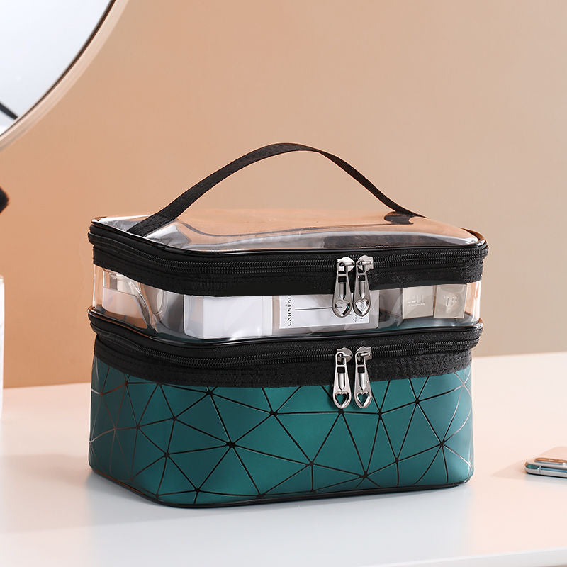 Dubbellaagse make-up tas
