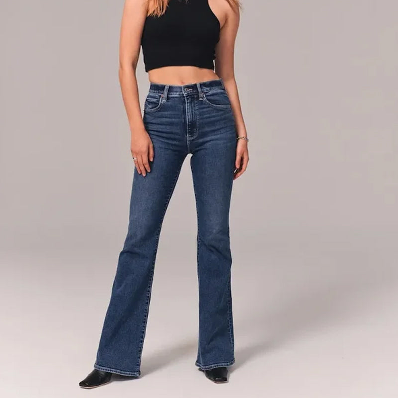 Flare jeans met hoge taille en stretch