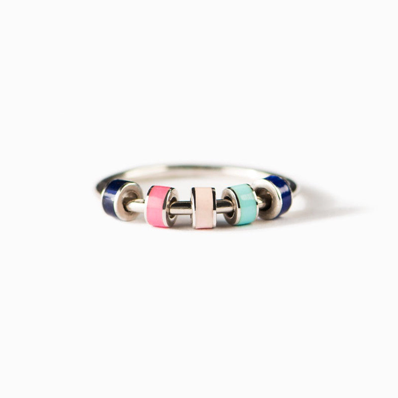 Titanium stalen emaille vingertop ring
