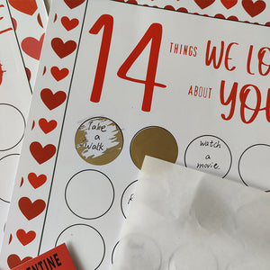 Valentijn krasafdruk