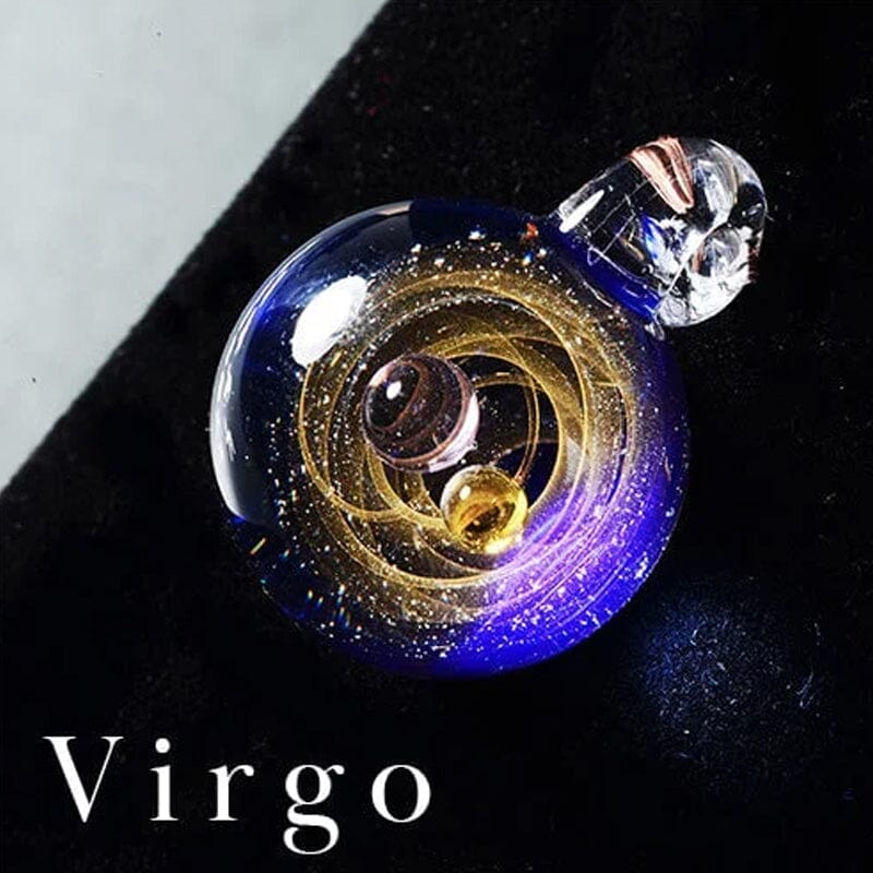 Kosmische sterrenhemel glazen kralen hanger ketting