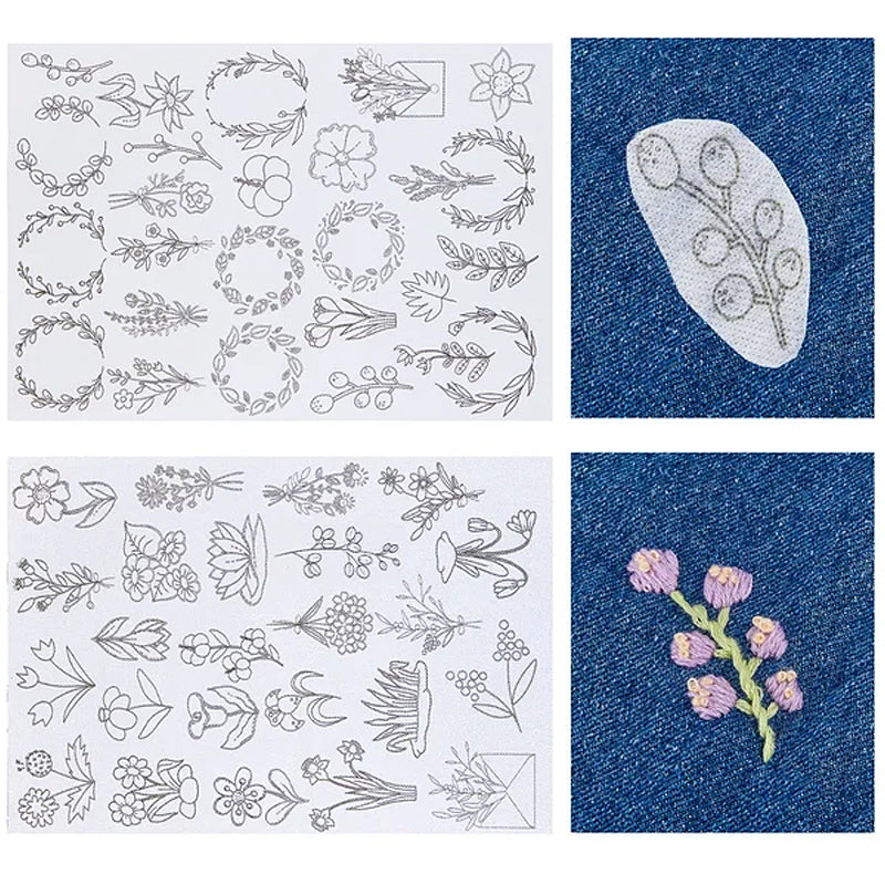 Geborduurde papierset