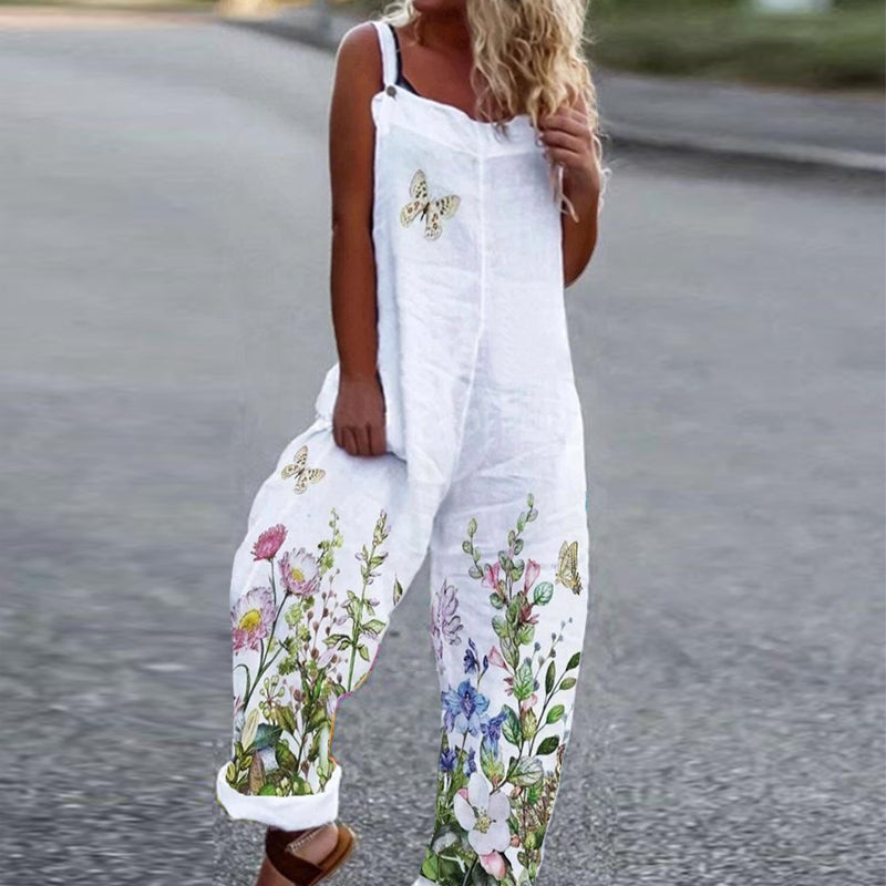 losse jumpsuit van katoen linnen