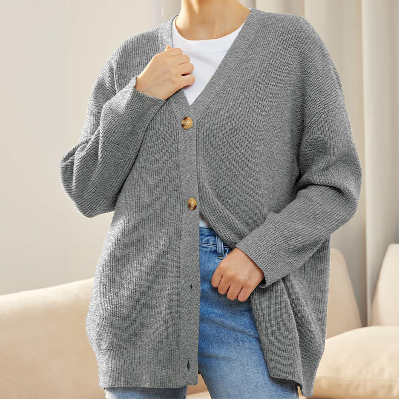 Casual Solid Color Sweaters Cardigan